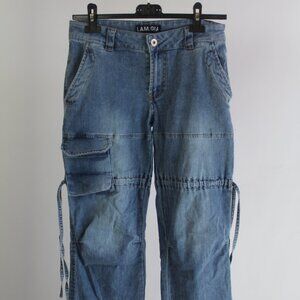 I AM GIA Women's Light Wash Cargo Pants - Size Small